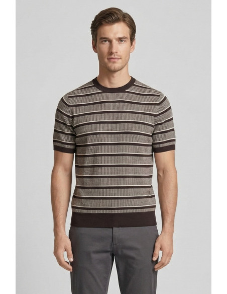 Markup maglia mezza manica in cotone punto bicolor MK1900033 [ed66f257]