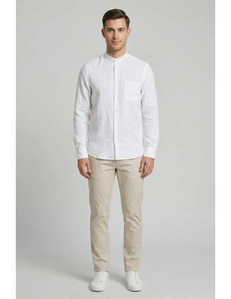 Urban Ring camicia coreana in misto lino e cotone UR1130002 [d799b160]