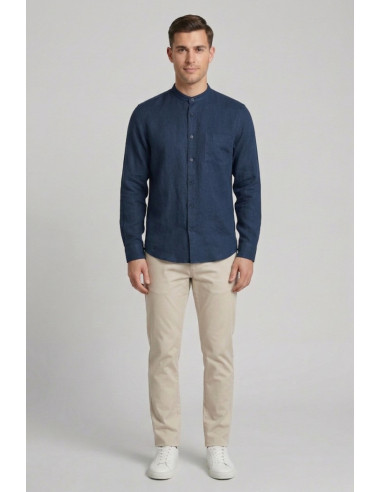 Urban Ring camicia coreana in misto lino e cotone UR1130002 [4c870b66]