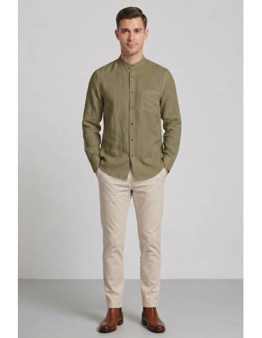 Urban Ring camicia coreana in misto lino e cotone UR1130002 [b6ffd985]