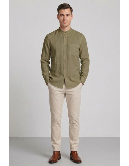 Urban Ring camicia coreana in misto lino e cotone UR1130002 [b6ffd985]
