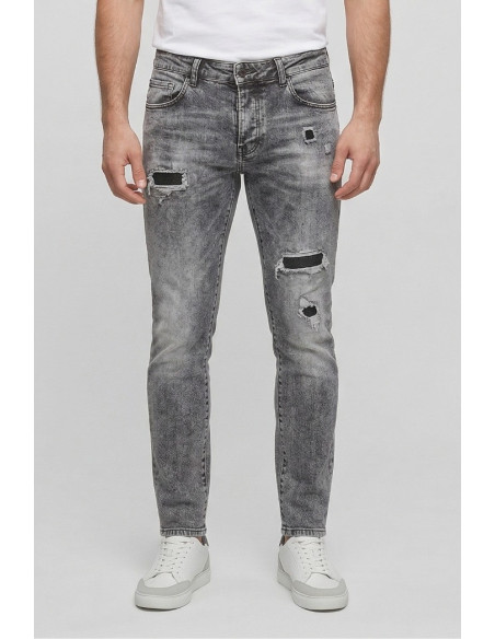 Drop Season 2 jeans in denim con rotture SS26D09 [08b03077]