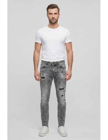 Drop Season 2 jeans in denim con rotture SS26D09 [668bb27e]