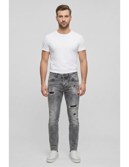 Drop Season 2 jeans in denim con rotture SS26D09 [668bb27e]