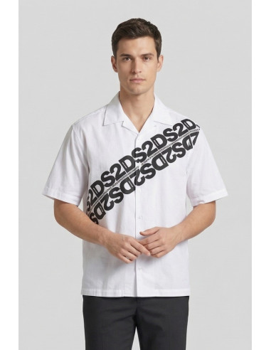 Drop Season 2 camicia collo bowling con stampa logo SS26260 [fdcd0cab]
