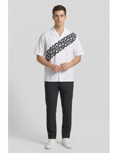 Drop Season 2 camicia collo bowling con stampa logo SS26260 [93f68ea2]