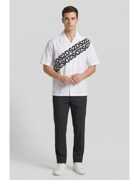 Drop Season 2 camicia collo bowling con stampa logo SS26260 [93f68ea2]