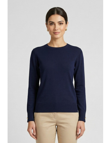 Sheis maglia girocollo in misto viscosa DS6041 [bc4ec29d]