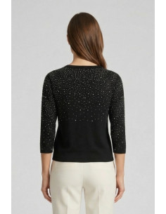Sheis maglia girocollo con strass e manica 3/4 DS6150 [2d4b87b7] 2