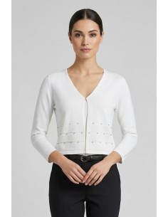 Sheis cardigan in misto viscosa con applicazioni DS6176 [36560ae5]