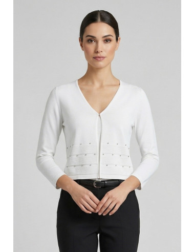 Sheis cardigan in misto viscosa con applicazioni DS6176 [36560ae5]