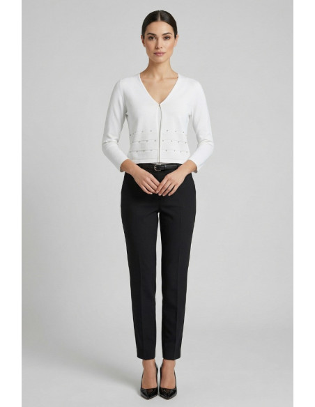 Sheis cardigan in misto viscosa con applicazioni DS6176 [586d88ec]