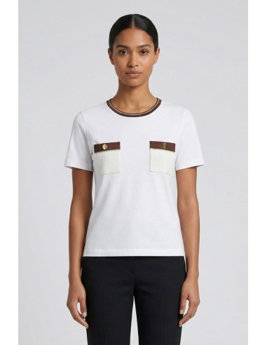 Sheis t-shirt in piquet con applicazioni DT6012 [4e5b22fe]