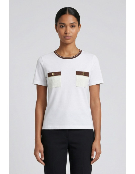 Sheis t-shirt in piquet con applicazioni DT6012 [4e5b22fe]
