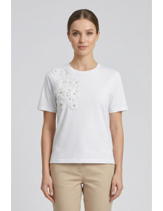 Sheis t-shirt in cotone con applicazioni DT6015 [be4172c8]