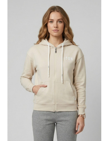 Icon felpa cappuccio in cotone stretch con mini logo IDF002 [1a37d31b]