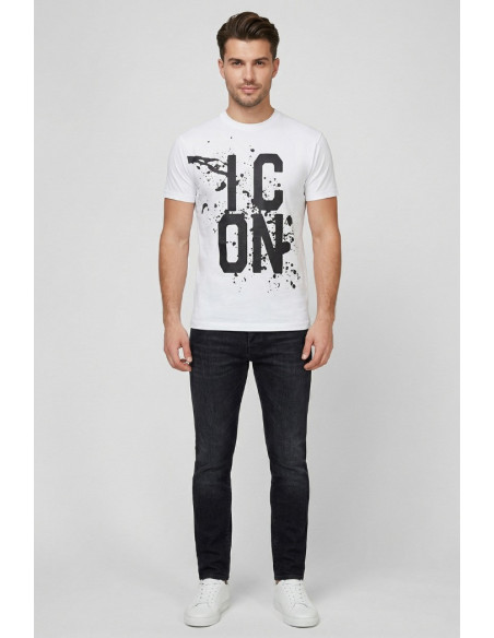 Icon t-shirt in cotone con logo effetto splash IUT037 [fb9e375a]
