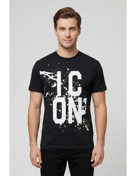 Icon t-shirt in cotone con logo effetto splash IUT037 [bea70ddf]