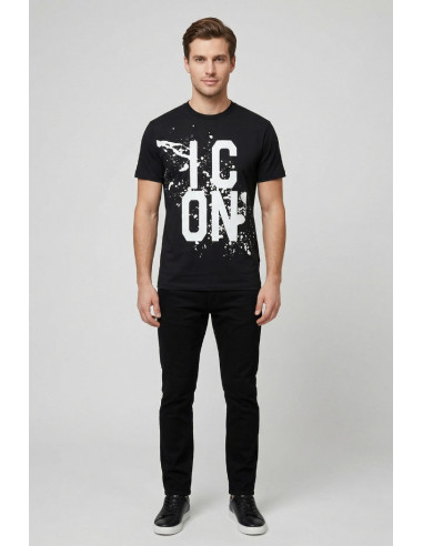 Icon t-shirt in cotone con logo effetto splash IUT037 [d09c8fd6]