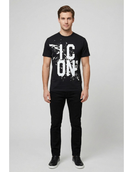 Icon t-shirt in cotone con logo effetto splash IUT037 [d09c8fd6]