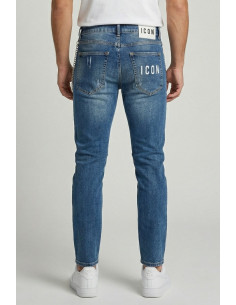 Icon jeans slim fit in denim con mini logo Rhode Island IUD010 [1005ac34] 2