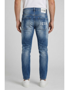 Icon jeans slim fit in denim con mini logo Rhode Island IUD013 [c106bba2] 2