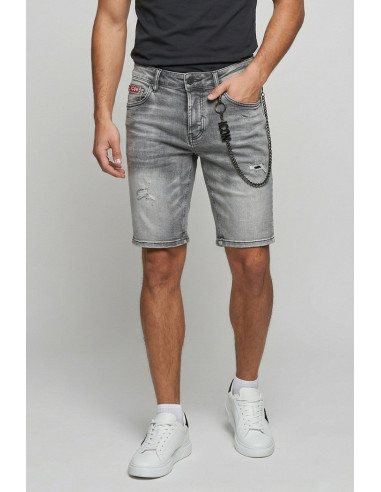 Icon bermuda in denim con stampa logo Rhode Island IUD031 [04ffc094]