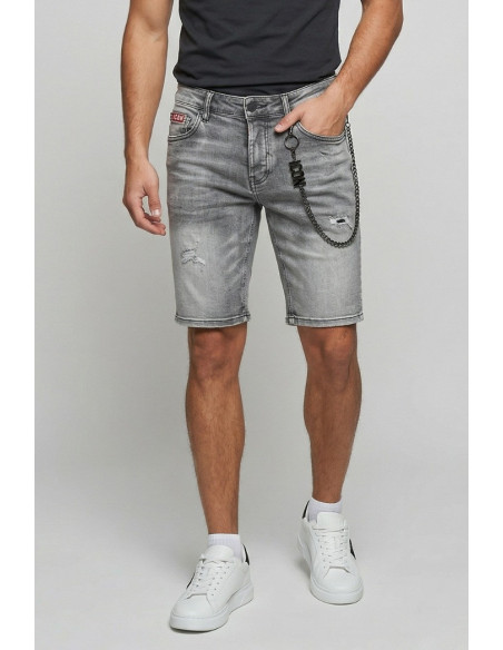 Icon bermuda in denim con stampa logo Rhode Island IUD031 [04ffc094]