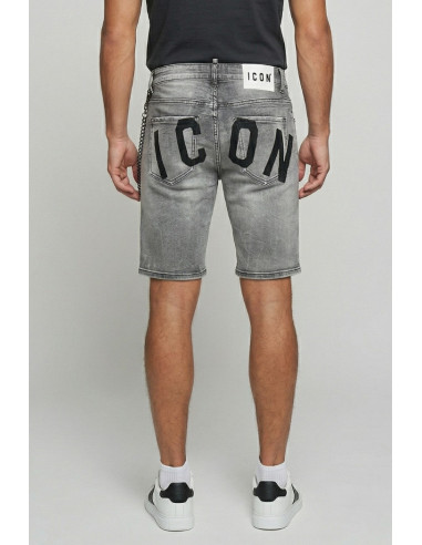 Icon bermuda in denim con stampa logo Rhode Island IUD031 [ddd98399]