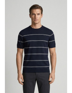 Nerovago maglia girocollo mezza manica a righe 661041-NV [d6e254f7]