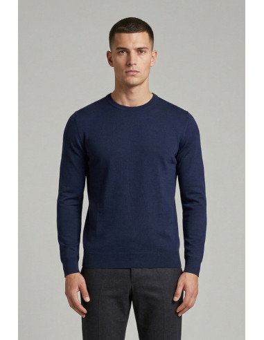 Nerovago maglia girocollo in cotone 660001-NV [4edadc80]
