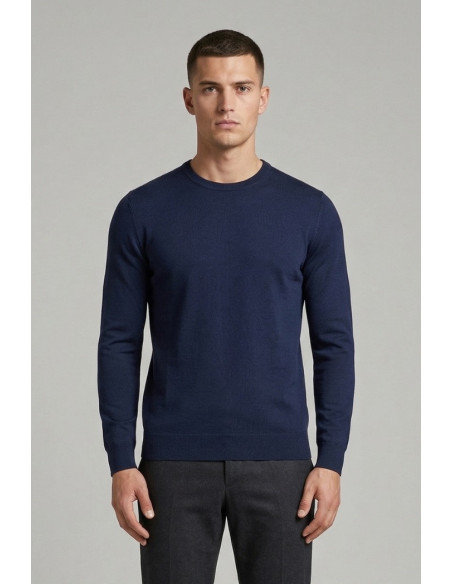 Nerovago maglia girocollo in cotone 660001-NV [4edadc80]