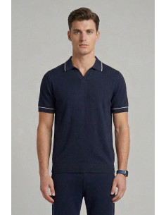 Nerovago polo maglia con collo derby e contrasti 661033-NV [4f9d7b95]