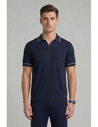 Nerovago polo maglia con collo derby e contrasti 661033-NV [4f9d7b95]