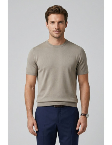 Nerovago maglia girocollo in crepe di cotone extra fine 661001-NV [010891b9]