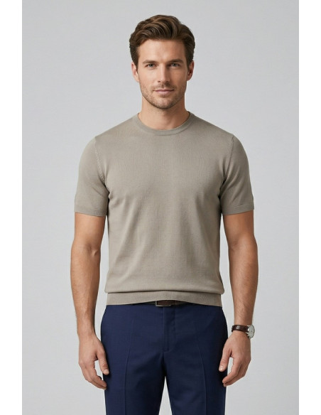 Nerovago maglia girocollo in crepe di cotone extra fine 661001-NV [010891b9]