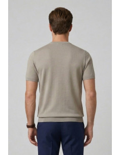 Nerovago maglia girocollo in crepe di cotone extra fine 661001-NV [010891b9] 2
