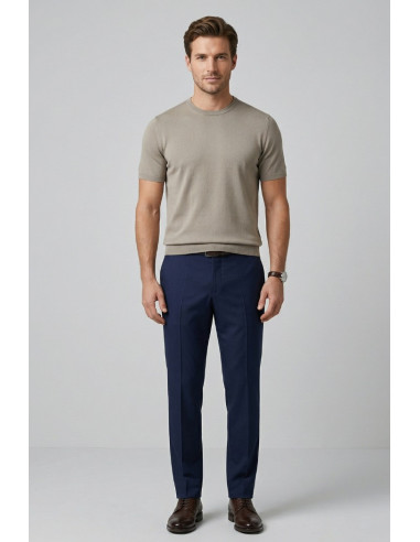 Nerovago maglia girocollo in crepe di cotone extra fine 661001-NV [6f3313b0]