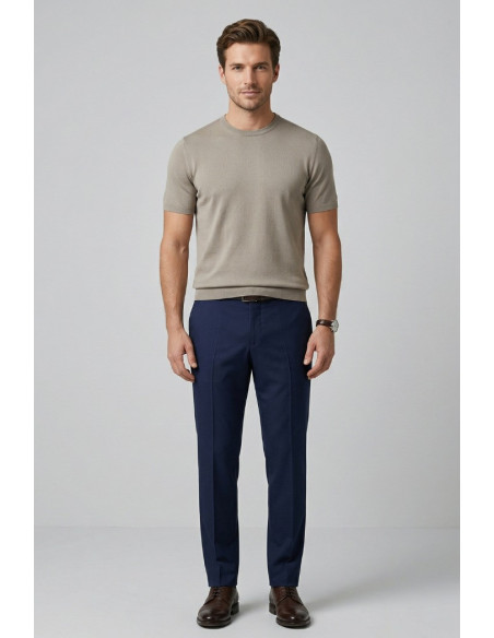Nerovago maglia girocollo in crepe di cotone extra fine 661001-NV [6f3313b0]
