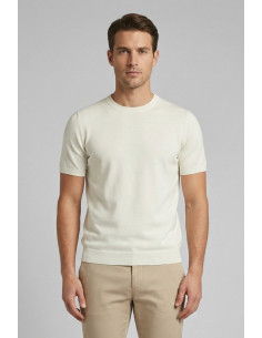 Nerovago maglia girocollo in crepe di cotone extra fine 661001-NV [25de36b0]