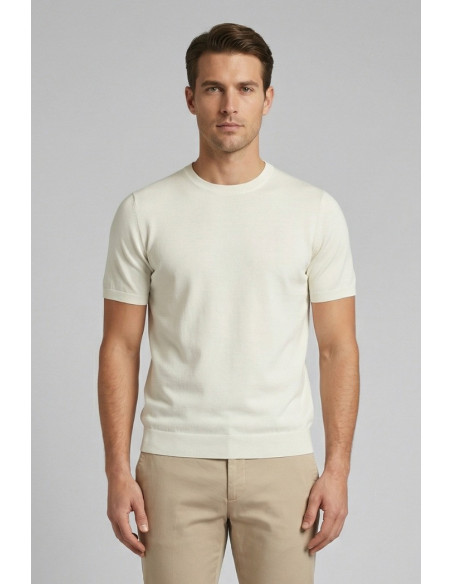 Nerovago maglia girocollo in crepe di cotone extra fine 661001-NV [25de36b0]