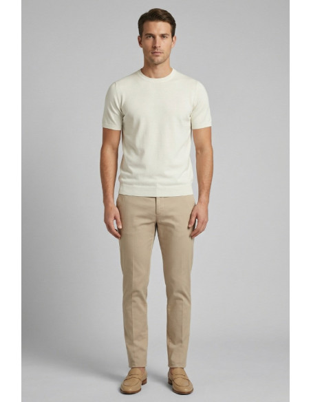 Nerovago maglia girocollo in crepe di cotone extra fine 661001-NV [4be5b4b9]