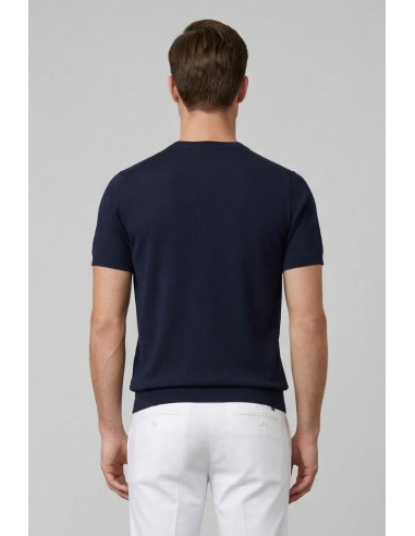 Nerovago maglia girocollo in crepe di cotone extra fine 661001-NV [67e6cfbb]