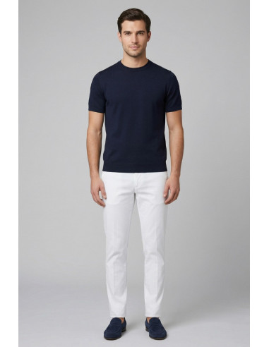 Nerovago maglia girocollo in crepe di cotone extra fine 661001-NV [d0fb0ebf]