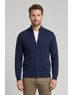 Nerovago cardigan full zip in cotone 660016-NV [9e9e6c03]