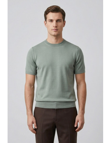 Nerovago maglia girocollo mezza manica in cotone 660101-NV [fb684346]