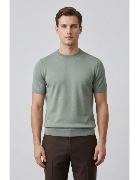 Nerovago maglia girocollo mezza manica in cotone 660101-NV [fb684346]