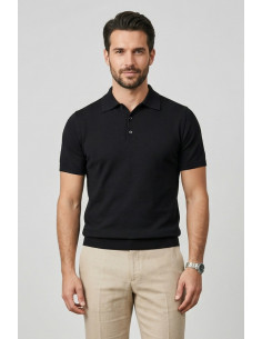 Nerovago polo maglia in cotone extra fine con bottoni 661003-NV [1fb4d973]