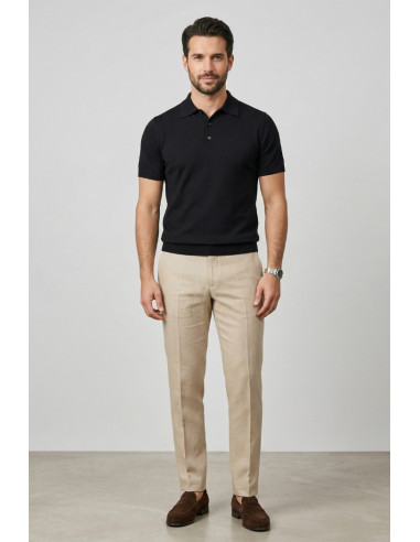 Nerovago polo maglia in cotone extra fine con bottoni 661003-NV [718f5b7a]