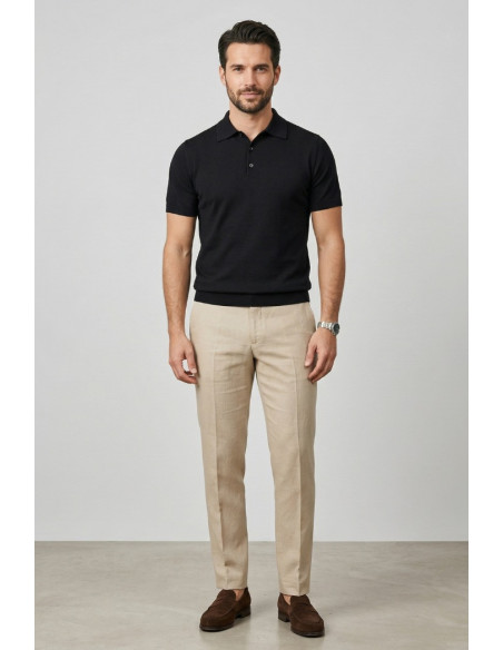 Nerovago polo maglia in cotone extra fine con bottoni 661003-NV [718f5b7a]